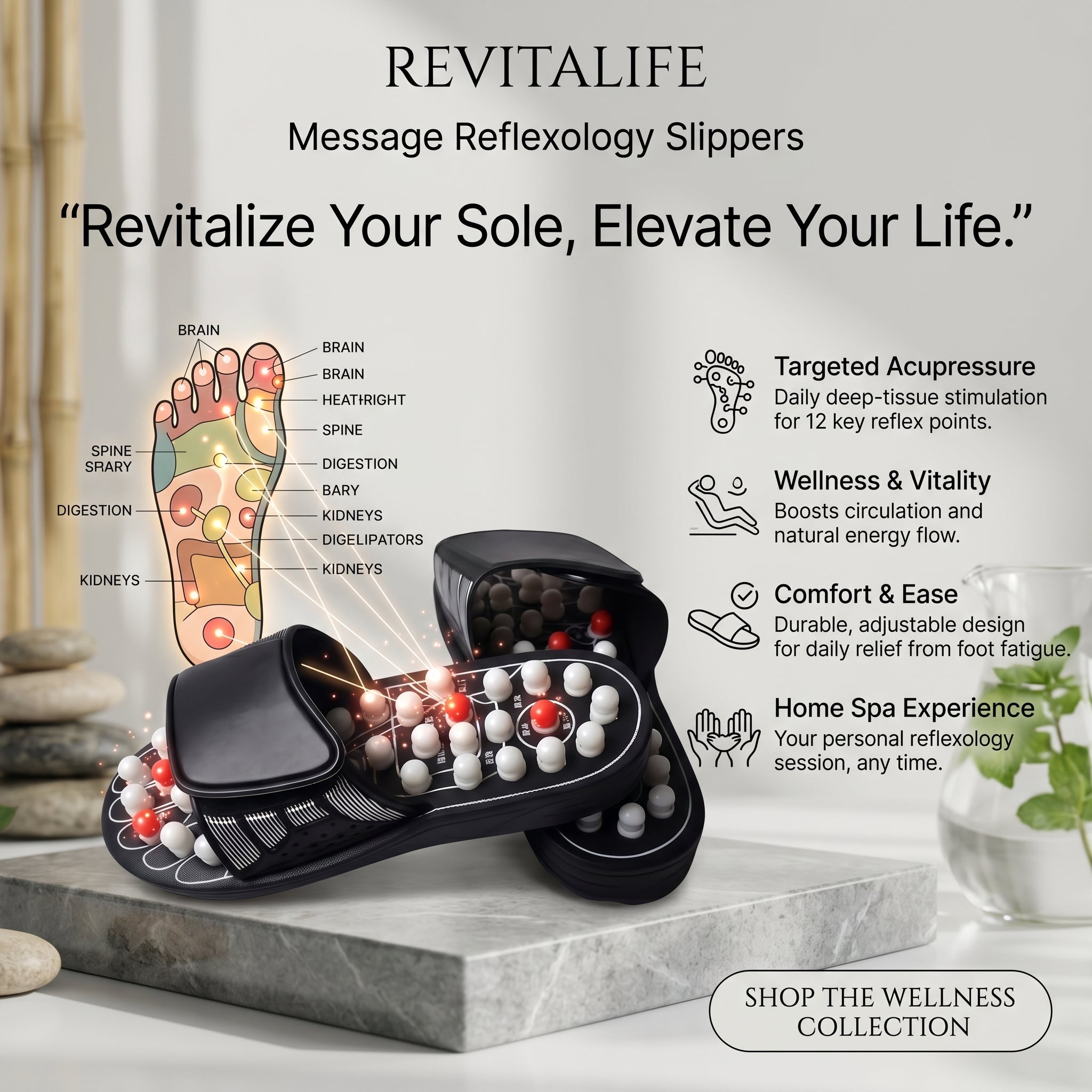 Message Slippers, Rotating Acupressure Foot Massager