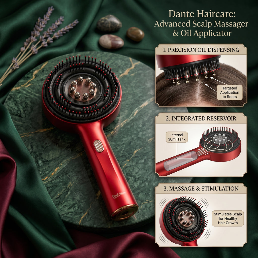 Scalp Massage Brush with Oil Applicator